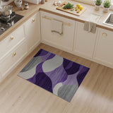 Modern Purple Grey Wave Area Rug