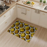Golden Faceted Polyhedron Geometric Rug
