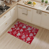 Red Playful Red Hearts Area Rug