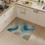Geometric Modern Abstract Wave Multi-Color Area Rug