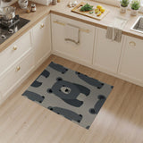 Cute Grey Bear Cartoon Area Rug