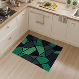 Vibrant Green Geometric Mosaic Area Rug