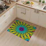 Vibrant Neon Starburst Geometric Area Rug