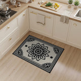 Ornate Black White Persian Mandala Rug