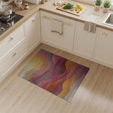 Layered Sunset Mountains Abstract Area Rug