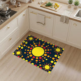 Vibrant Yellow Circle Area Rug