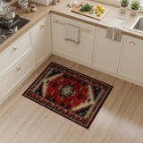 Red Southwestern Distressed Geometric Rug