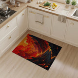 Surreal Fiery Lava Mountains Area Rug