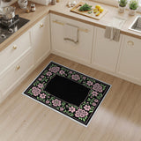 Pink Floral Vintage Washable Area Rug