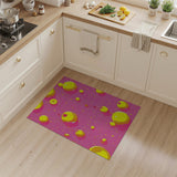 Vibrant Pink Apple Cherry Fruit Pattern Rug