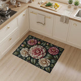 Vintage Pink Camellia Floral Area Rug