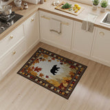 Majestic Black Bear Autumn Forest Rug