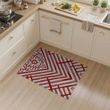 Red Floral Trellis Area Rug