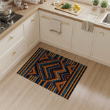 Bold Southwestern Geometric Area Rug in Navy Orange