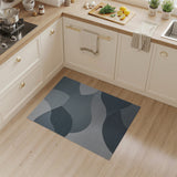 Abstract Overlapping Blue Teal Area Rug