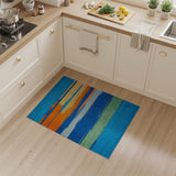 Abstract Multi-Color Brushstroke Stripe Area Rug