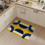 Yellow Navy Geometric Arch Area Rug