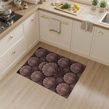Pink Scallop Seashell Coastal Area Rug