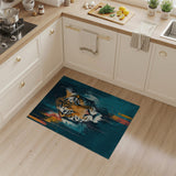 Fierce Tiger Gaze Geometric Area Rug
