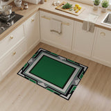 Emerald Green Geometric Frame Area Rug