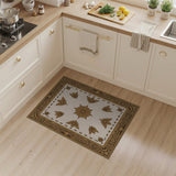Ornate Gold Floral Vintage Area Rug