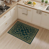 Teal Gold Geometric Modern Area Rug