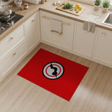 Bold Red Serpent Circle Area Rug
