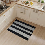Black White Striped Geometric No. 5 Area Rug