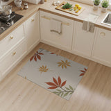 Beige Autumn Maple Leaves Area Rug