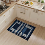Geometric Modern Navy Blue Geometric Abstract Area Rug