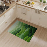 Lush Green Layered Hills Mountains Rug