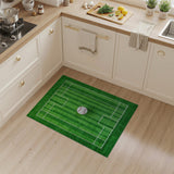 Green Baseball Field Green Turf Area Rug