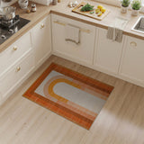 Vibrant Orange Arch Abstract Area Rug