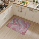 Pink Wavy Abstract Area Rug