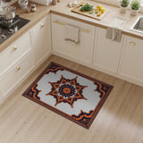 Orange Navy Persian Mandala Area Rug