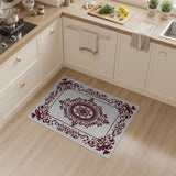 Red Ornate Red Floral Baroque Area Rug