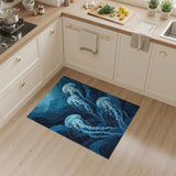 Blue Jellyfish Coastal Area Rug