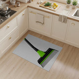 Green Black Rake Pattern Area Rug