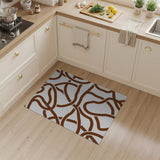 Brown Wavy Abstract Area Rug