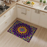 Vibrant Purple Peacock Mandala Area Rug