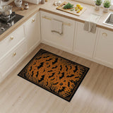 Vintage Halloween Bats Pumpkins Orange Rug