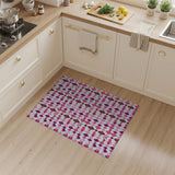 Pink Vibrant Pink Diamond Geometric Area Rug