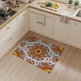 Vibrant Orange Mandala Floral Rug
