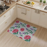 Pink Roses Lavender Floral Area Rug