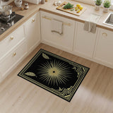 Art Deco Sunburst Black Gold Area Rug