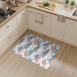 Rainbow Mountain Peaks Kids Area Rug