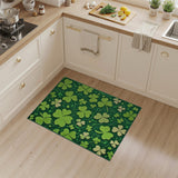 Floral Vintage Vibrant Shamrock Clover Green Area Rug