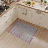 Pink Pixel Hearts Striped Area Rug