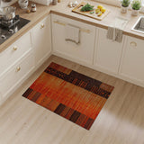 ODIKA Washable Orange Tribal Geometric Area Rug, Non-Slip Low Pile Home Decor
