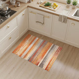 Orange Distressed Orange Striped Area Rug